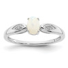 14k White Gold Opal and Diamond Ring