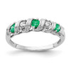 14k White Gold 2.75mm Emerald AAA Diamond ring