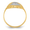 14k w/Rhodium Oval Shield and Hearts Ring