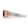 14k Two-tone Heart Created Ruby and Diamond Ring