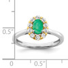 14k Two-tone Emerald and Diamond Halo Ring