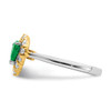 14k Two-tone Emerald and Diamond Ring