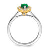 14k Two-tone Emerald and Diamond Ring