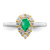 14k Two-tone Emerald and Diamond Ring