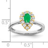 14k Two-tone Emerald and Diamond Ring