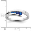 14k White Gold Sapphire 4-stone Ring