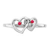 14k White Gold Ruby Double Heart Ring 14k White Gold Ruby Double Heart Ring