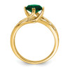 14k Created Emerald and Diamond Ring