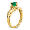 14k Created Emerald and Diamond Ring