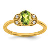 14k Peridot and Diamond Ring