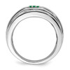 14k White Gold Emerald Mens Ring