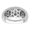14k White Gold Emerald Mens Ring