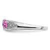 14k White Gold Cr. Pink Sapphire and Diamond Heart Ring