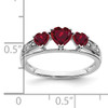14k White Gold Cr. Ruby and Diamond Heart Ring