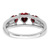 14k White Gold Cr. Ruby and Diamond Heart Ring