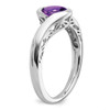 14k White Gold Amethyst Bypass Ring