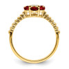 14k Garnet and Diamond Floral Ring