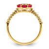 14k Ruby and Diamond Floral Ring