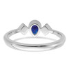 14k White Gold Pear Bezel Sapphire and Diamond Ring