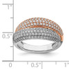 14k Two-tone Polished Pave Diamond Ring