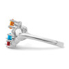10k White Gold Polished 5-Stone Mothers Ring 10k White Gold Polished 5-Stone Mothers Ring