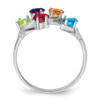 10k White Gold Polished 5-Stone Mothers Ring 10k White Gold Polished 5-Stone Mothers Ring