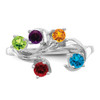 10k White Gold Polished 5-Stone Mothers Ring 10k White Gold Polished 5-Stone Mothers Ring