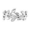 14K White Polished Leaf Ring