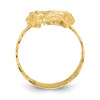 14K Brushed & Polished D/C Jesus Head Ring