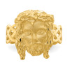 14K Brushed & Polished D/C Jesus Head Ring