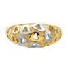 14k and Rhodium Hearts Dome Ring