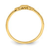 14K Solid Heart with Diamond-cut Hearts Ring