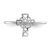 14k White Gold Polished Celtic Cross Ring