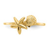 14k Polished Shell & Starfish Ring