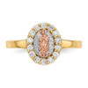 14k Two-tone w/White Rhodium CZ Lady of Guadalupe Ring