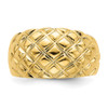 14k Polished Basket Weave Pattern Ring