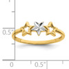 14k w/Rhodium 3-star Ring