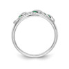 14k White Gold Diamond and Emerald Fancy Twist Ring