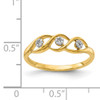 14k Gold Polished Diamond Wave Ring