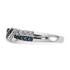 14k White Gold w/Black Rhodium White and Blue Diamond Ring