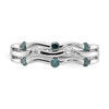 14k White Gold Blue/White Diamond Wavy Ring