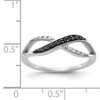 14k White Gold w/ Black and White Diamond Crisscross Ring