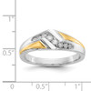 14k Two-tone Gold Diamond Mens Ring