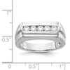 14k White Gold Diamond 5-stone Mens Ring