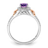 14k White Gold w/RG Accent Amethyst and Diamond Halo Ring 14k White Gold w/RG Accent Amethyst and Diamond Halo Ring