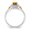 14k White Gold w/RG Accent Citrine and Diamond Halo Ring 14k White Gold w/RG Accent Citrine and Diamond Halo Ring