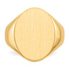 14k White 20.5x16.0mm Closed Back Mens Signet Ring