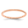 14K Rose Gold 1.2mm Criss-Cross Pattern Stackable Band