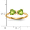 14k Gold Polished Peridot Bow Ring