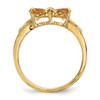 14k Gold Polished Citrine Bow Ring